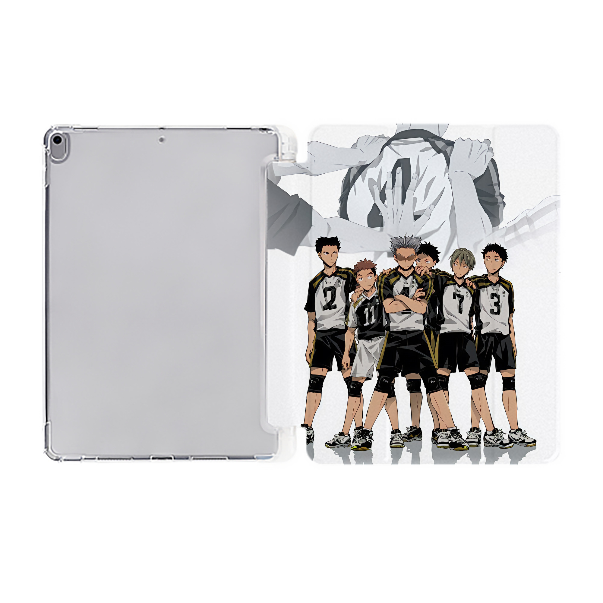 （画像用） ハイキュー!! Haikyu!! IPad ケース ペン収納付き 三つ折りスタンド PUレザー×シリコン 対応機種9.5/10.5/10.9インチ